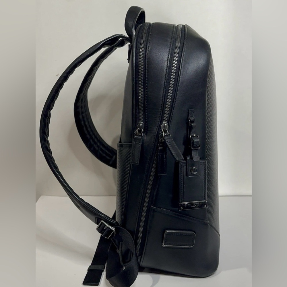 TUMI CFX Southington Carbon Fiber Backpack Black Leather Trim Luxury Rare - Picture 4 of 16
